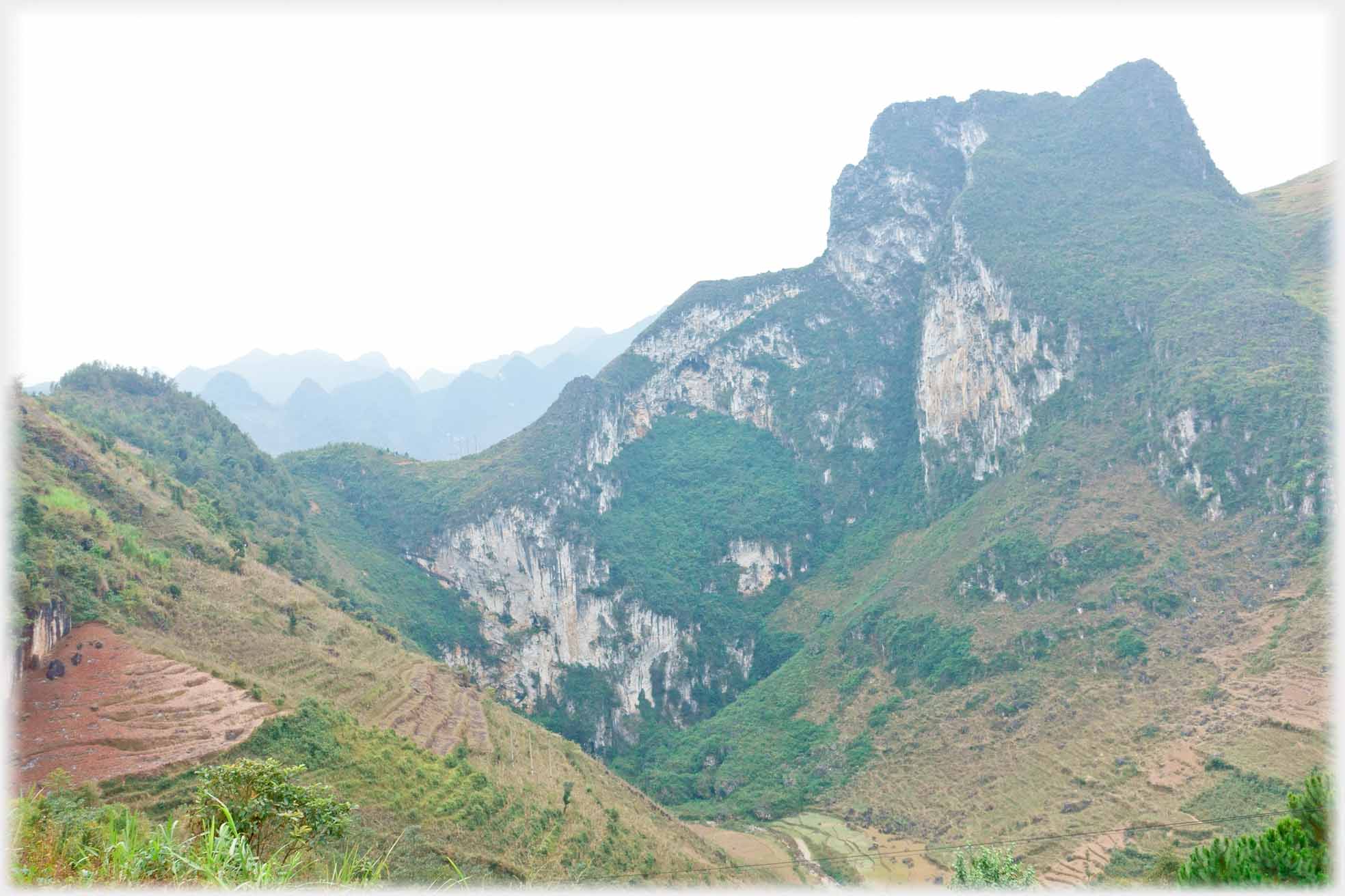 Another chalk faced karst with terracing below.