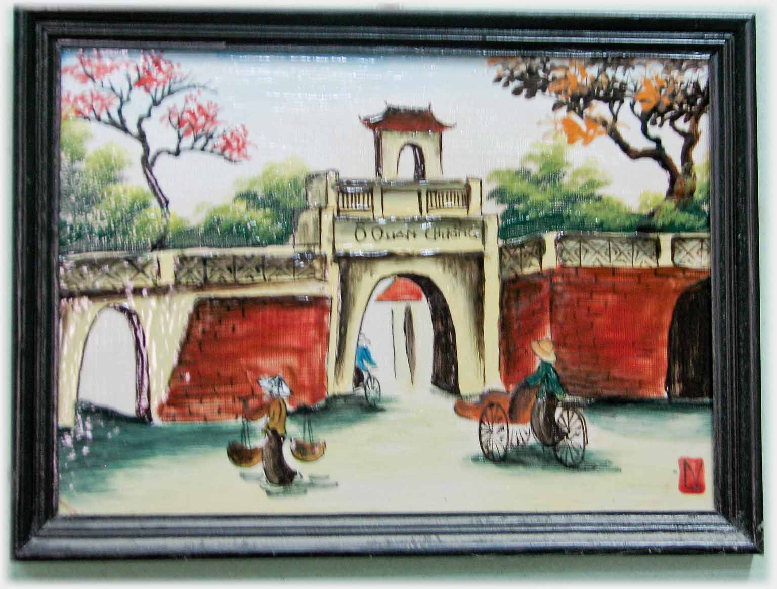 Ceramic painting of the gate in the Old Town wall.