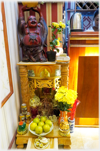 The restaurant's altar.