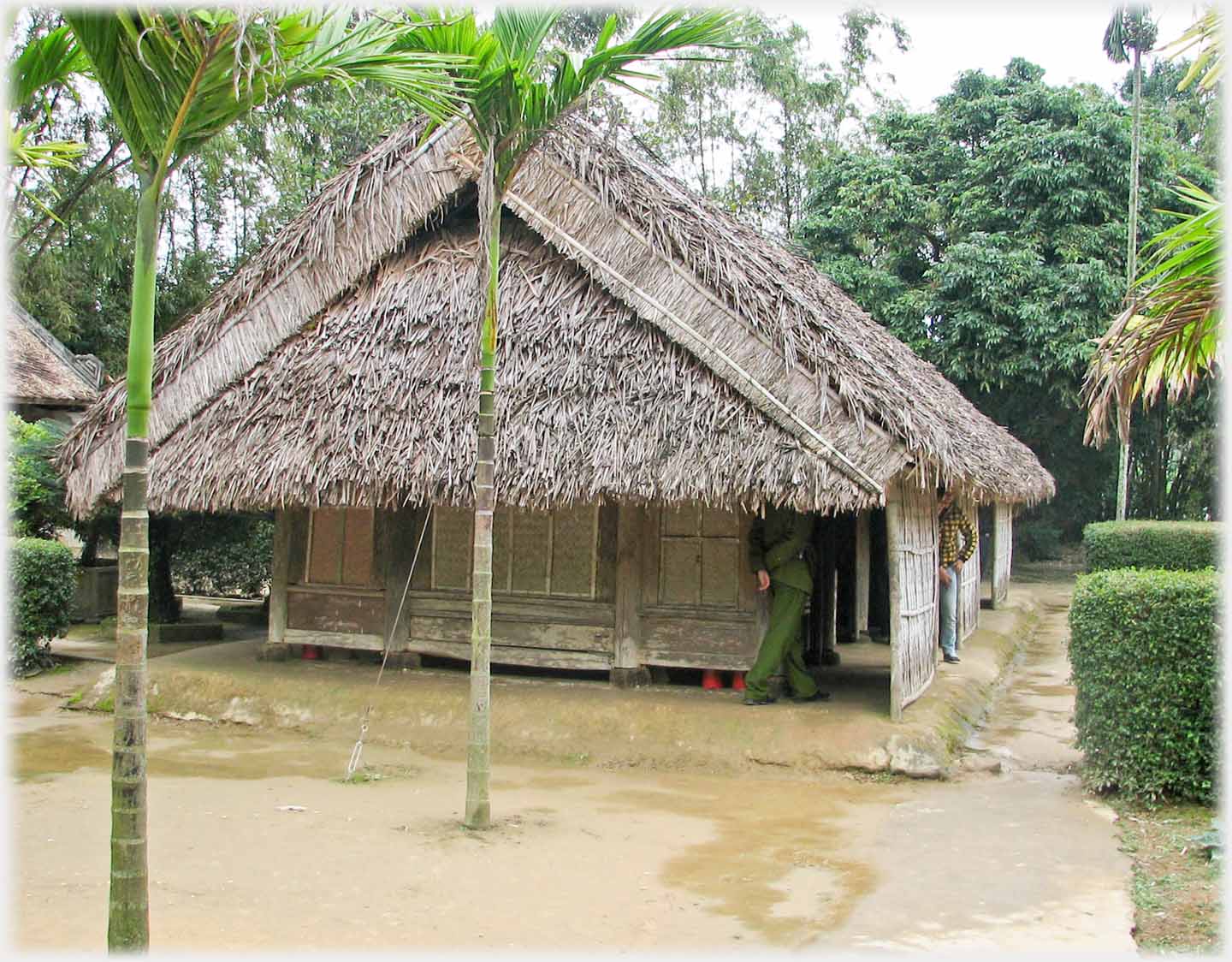 Small thatched house.