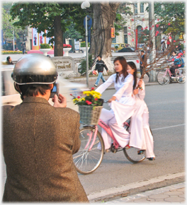 Long dresses on bike