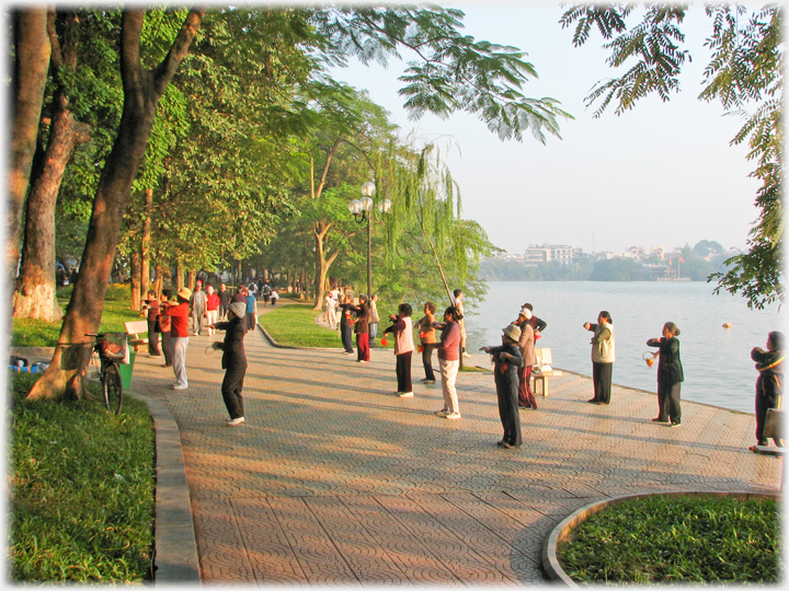 Women's exercise group.