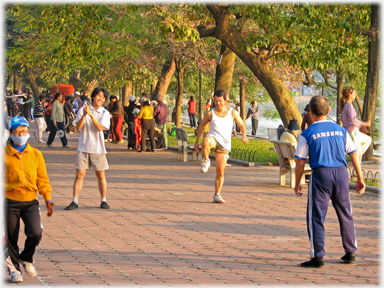 Badminton with no nets or rackets.