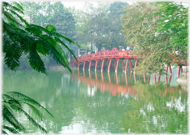 Thê Húc Bridge and Jacaranda