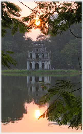 Thap Rau at dusk.