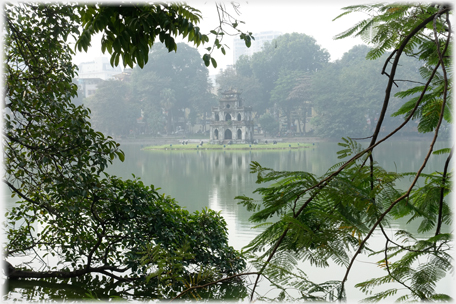 Thap Rau framed in green - horizontally.