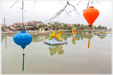 Riverside lanterns.