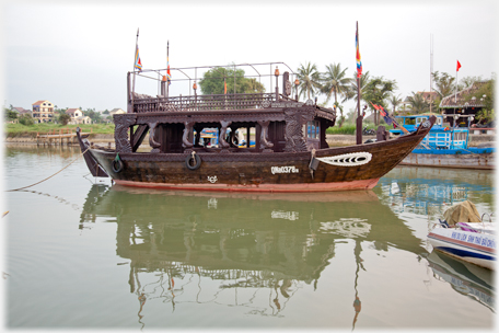 A double decker tourist boat.