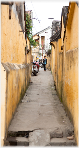 Narrow ochre lane.