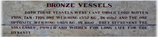Plaque describing bronze vessels.