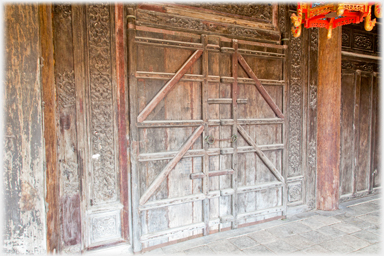 Wooden doors.