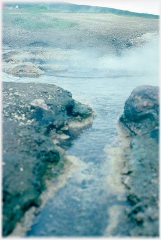 Steaming stream.