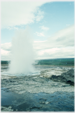 Steam and water spout.