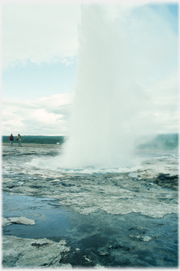 Steam and water spout.