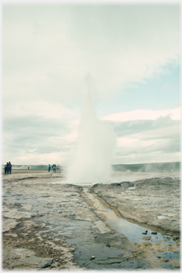 Steam and water spout.