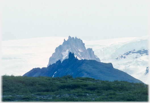 Pinnacles on neighbouring hills.