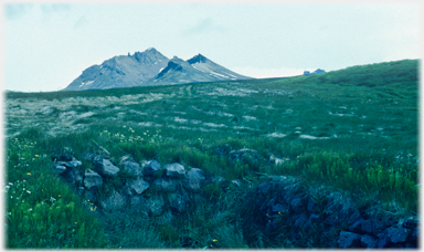 Meadows, dyke and peaks.