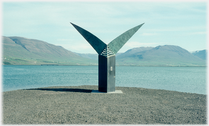 Akureyri waterfront sculpture.