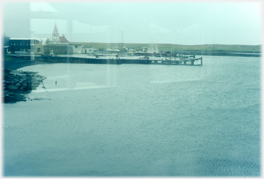 Raufarhofn harbour and church form inside hotel.