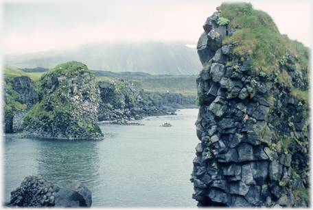 Side of stack showing the columnar structure.