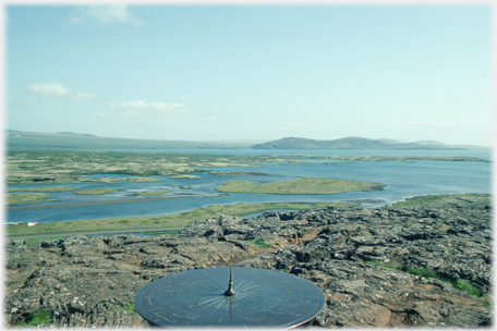 Thingvellir plain and lake.