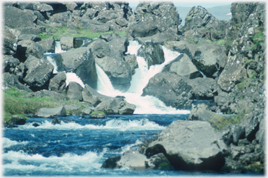 Stream between the rocks.