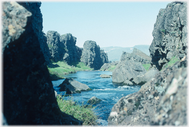 Stream between the rocks.