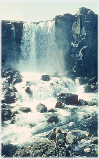 Oxarar river falling into the rift.