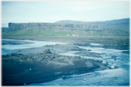 Meltwater and black sand.