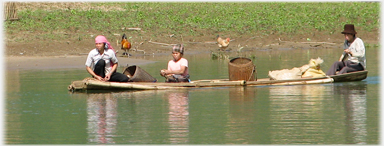 Family on boat.