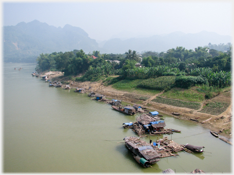 Boats moored on River Lo.