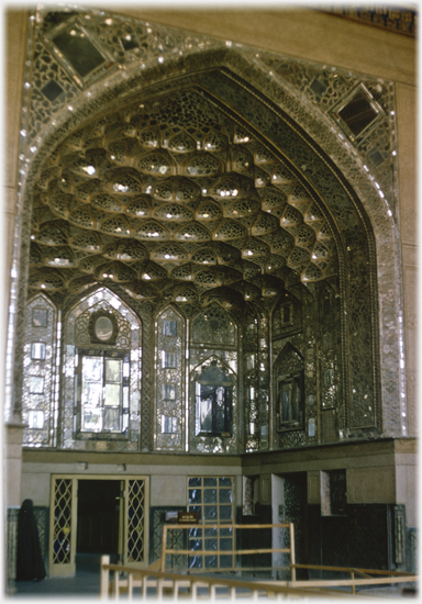 Muqarnas vaulting in the Chehel Sotoun Palace.
