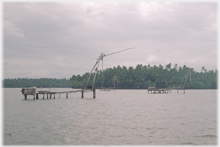 Frame with shelter hut.