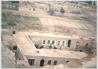 Modernised courtyard and garden.