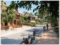 Main street in the town of Luang Prabang.