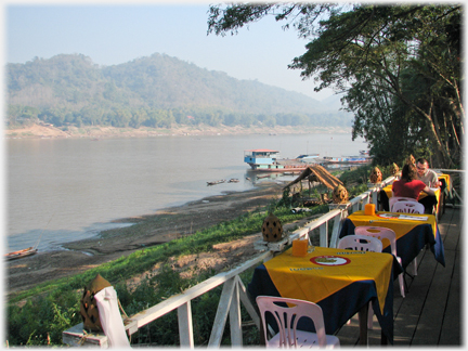 View from restaurant up the River Mekong.
