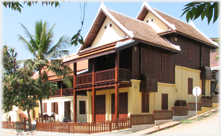 Tightly shuttered wooden house.