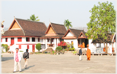 The building along one side of the monastery courtyard.