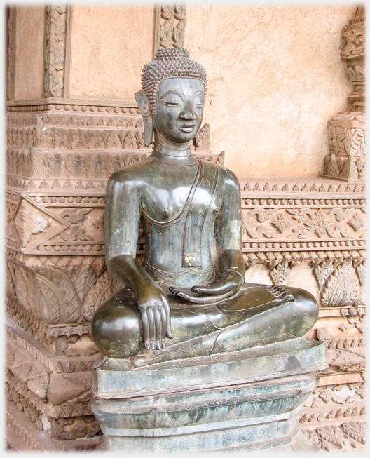 A sitting Buddha.