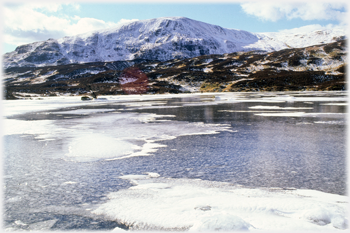 White Coomb and the loch in winter.