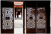 Entrance doors to the Dong Van Palace.