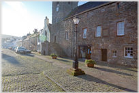 The Tolbooth in Kirkcudbright in morning light.