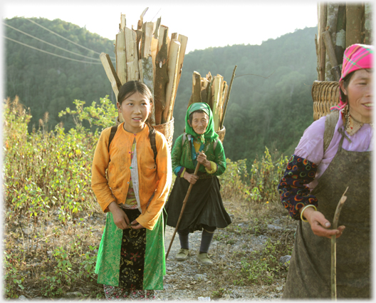 Women with firewood.