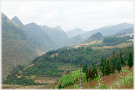 Karsts and terraces.