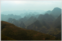 The layered landscape on the way to Lung Cu.