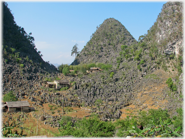 Village on the rocks.