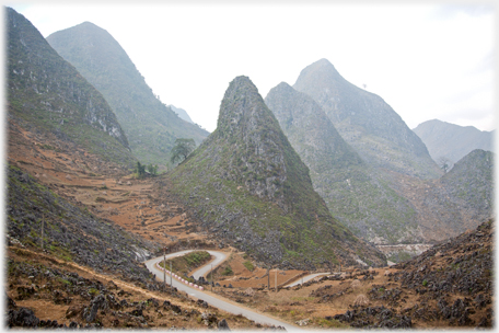 Road winding between karsts.