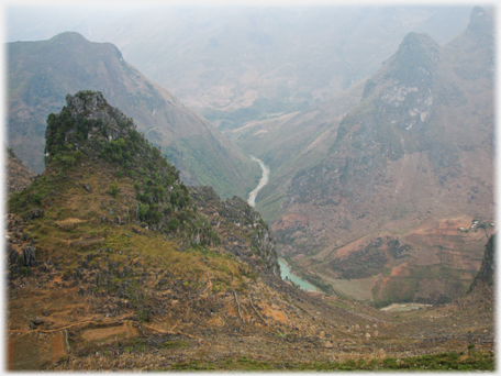 Karst formations by the river.