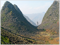 Two karsts near the appoach to the Ma Pi Leng Pass.