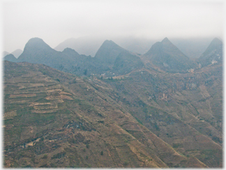 Mist shrouding the karsts.